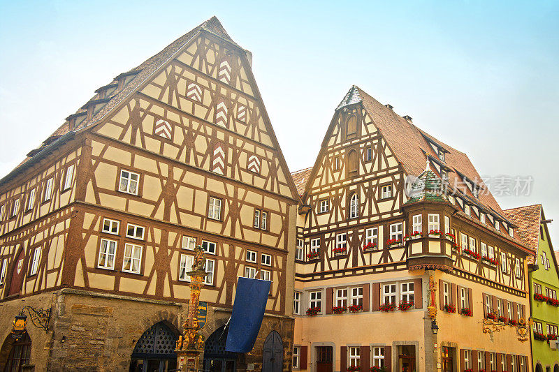 德国巴伐利亚州Rothenburg ob der Tauber的建筑外观